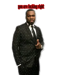 😉 50 Cent you are fucking right 50 Cent, Rapper, Pak, Wijzend, Beledigende taal telegram sticker