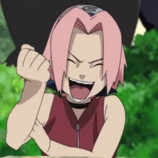 🤩 Sakura Haruno Naruto Sakura, Haruno, Naruto, Anime, Radosny/Radosna, Uśmiechnięty/Uśmiechnięta, Szczęśliwy/Szczęśliwa telegram sticker