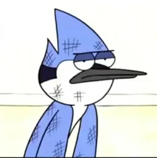👾 Mordecai Regular Show cartoon, bird, blue jay, mordecai, regular show whatsapp sticker