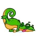 😵 lucertola, cartone animato, animale, verde whatsapp sticker