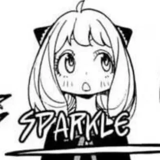 🥁 Anya Spy x Family SPARKLE 动漫, 漫画, 间谍过家家, 阿尼亚·福杰, 卡通, 闪亮, 可爱 whatsapp sticker
