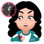 ⏳ Squid Game squid game, character, watch, time, waiting, number 212 telegram sticker