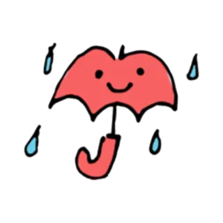 ☂ paraguas, lluvia, clima, lindo, dibujos animados, dibujo whatsapp sticker