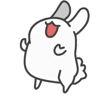 🙏 可爱, 兔子, 卡通, 动物, 白色, 兔兔, 动画 telegram sticker
