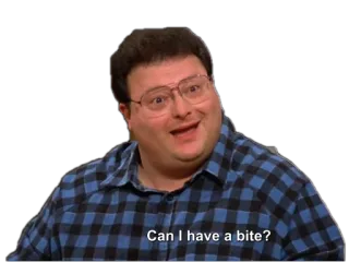 🤗 Can I have a bite? bite, food, request, person, dialogue telegram sticker