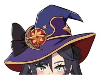 👀 Mona Genshin Impact Mona, Genshin Impact, anime, videojuego, bruja, sombrero whatsapp sticker