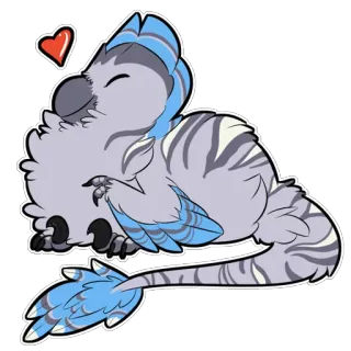 ❤ pássaro, fofo, coração, animal, desenho animado, kawaii, adesivo telegram sticker