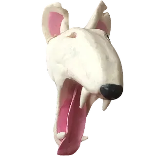 😛 dog, animal, sculpture, creature, art telegram sticker