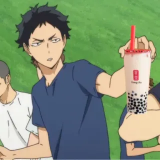 🏐 Anime, Người, Đồ uống, Đồ uống, Trà sữa trân châu telegram sticker