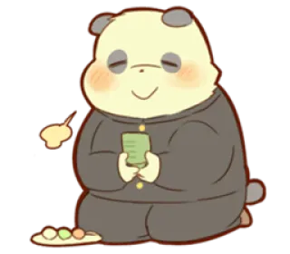 ☺️ แพนด้า, ชา, น่ารัก, คาวาอิ, ผ่อนคลาย, ดังโงะ telegram sticker