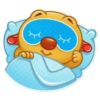😴 durmiendo, sueño, dibujos animados, lindo, almohada, antifaz telegram sticker