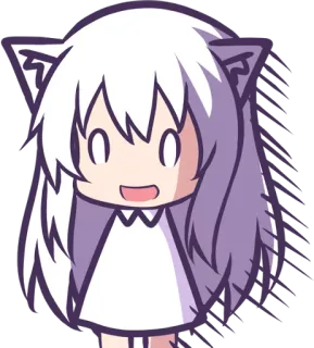 😨 Anime, Lucu, Kawaii, Manga, Kartun, Gadis kucing telegram sticker