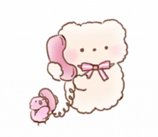🦴 Dessin animé, Animal, Téléphone, Kawaii, Mignon, Chien whatsapp sticker