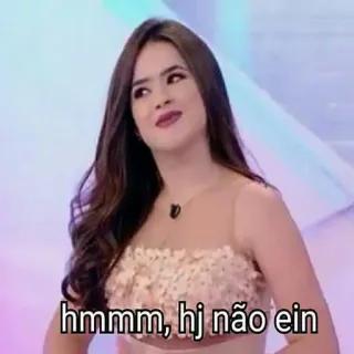 😈 hmmm, hj não ein Meme, Expressão, Retrato, Mulher telegram sticker