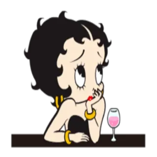 😐 Betty Boop cartoon, betty boop, vintage, character, animated telegram sticker