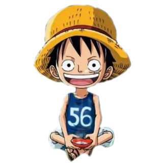 😃 Monkey D. Luffy One Piece 56 anime, cartoon, chibi, manga, one piece, luffy, monkey d luffy telegram sticker