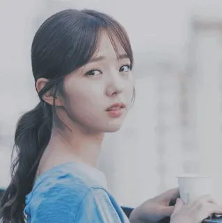 ❄ femme, portrait, coréenne, fille, beauté, personne, café telegram sticker