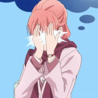 🎀 Anime, Garota, Triste, Chorando, Emocional telegram sticker