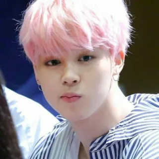 ☺ Jimin kpop, idol, bts, singer, pink hair, Korean pop telegram sticker