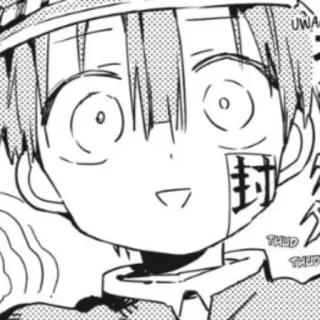 📎 UWA Anime, Mangá, Desenho animado, Hanako-kun, Sticker, Expressão, Quadrinhos whatsapp sticker