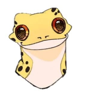 😶 Frosch, Tier, gelb, süß, Cartoon, lächelnd telegram sticker