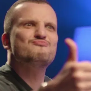 👍 mann, daumen hoch, porträt, person, positiv, gesichtsausdruck telegram sticker