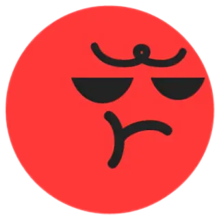 😒 zangado, vermelho, emoji, expressão, frustrado, chateado whatsapp sticker
