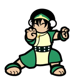 😓 Toph Avatar: The Last Airbender Toph Beifong, Pengendalian Tanah, Avatar, Nickelodeon, animasi, Kartun, Bandit Buta telegram sticker