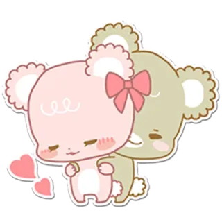 😊 urso, amor, fofo, corações, rosa, desenho animado, animal, kawaii telegram sticker