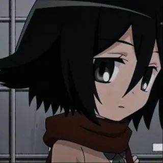 🧣 Mikasa Ackerman Attack on Titan 动漫, 角色, 卡通, 三笠·阿克曼, 进击的巨人 telegram sticker