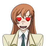 😍 anime, dibujos animados, ojos, corazón, amor, uniforme escolar telegram sticker