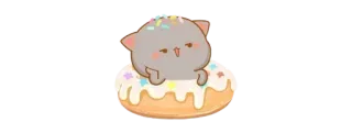 🫖 gatto, ciambella, kawaii, carino, dessert, codette telegram sticker
