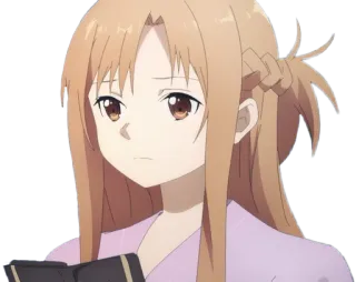 😕 Asuna Yuuki Sword Art Online Anime, Personagem, Feminino, Kawaii, Mangá, Fofo telegram sticker