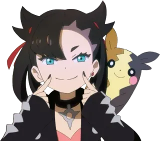 🙂 Marnie Pokemon Anime, Jeu vidéo, Personnage, Fille, Souriant, Pokemon telegram sticker