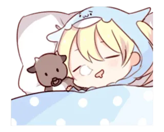 😪 睡眠, かわいい, アニメ, 可愛い, 眠い, マンガ, 毛布, 枕 telegram sticker