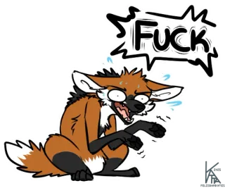 😱 FUCK parolaccia, volpe cartoon, volgarità telegram sticker