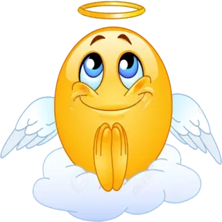 🙏 Ángel, Emoji, Nube, Halo, Lindo, Alas telegram sticker