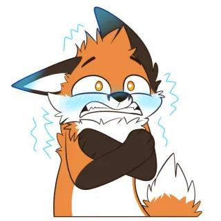 🥶 raposa, desenho animado, frio, tremendo, animal, peludo whatsapp sticker