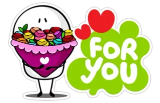 ❤ FOR YOU cadeau, liefde, hart, geschenk, groet, bericht telegram sticker
