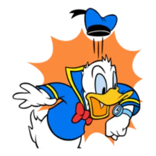 ⌚ Donald Duck hoạt hình, vịt, disney, phim hoạt hình, nhân vật telegram sticker