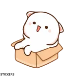 😌 แมว, ลูกแมว, กล่อง, น่ารัก, สัตว์, สัตว์เลี้ยง, การ์ตูน telegram sticker