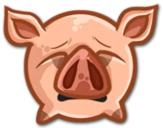 😫 Porco, Animal, Desenho animado, Triste, Adesivo telegram sticker
