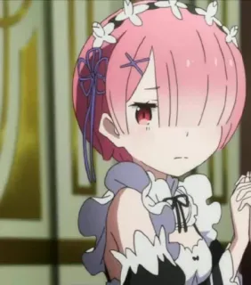 💗 Ram Re:Zero anime, character, girl, re:zero, pink hair whatsapp sticker