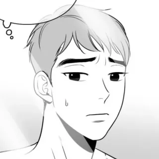 🤍 мужчина, аниме, манга, лицо, портрет, черно-белое telegram sticker