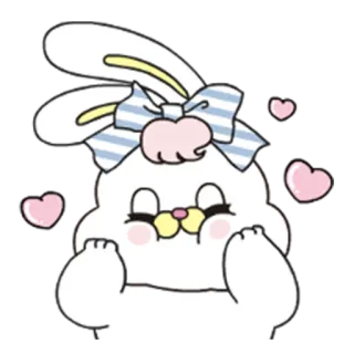 🥰 kelinci, imut, binatang, kawaii, stiker telegram sticker
