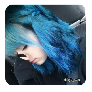 @Sigilo_packs Garotas com cabelo azul 🦋 telegram stickers