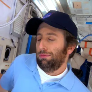 💦 man, beard, nasa, space, cap, human telegram sticker