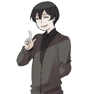 🤗 anime, personaggio, ragazzo, sorridente, illustrazione telegram sticker