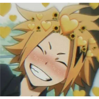 ☺ Denki Kaminari My Hero Academia 애니메이션, 만화, 카미나리 덴키, 나의 히어로 아카데미아, 귀여운, 팬아트 telegram sticker