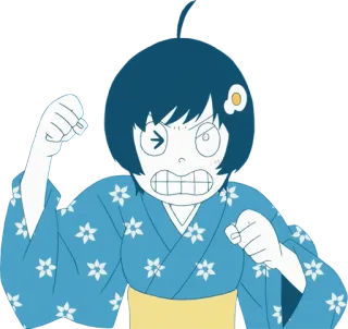 😡 anime, girl, angry, fighting, cartoon telegram sticker